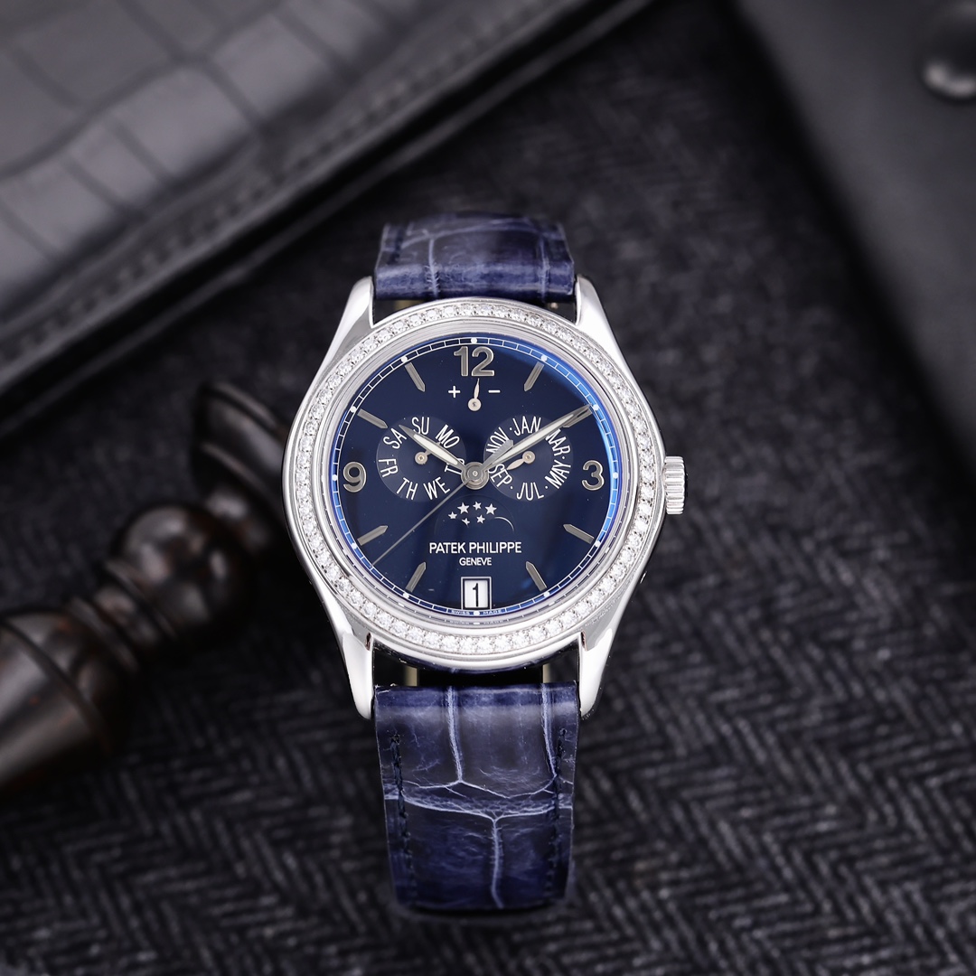 95新 Patek Philippe/百达翡丽 5147G 39mm 18k白金原镶钻 单表