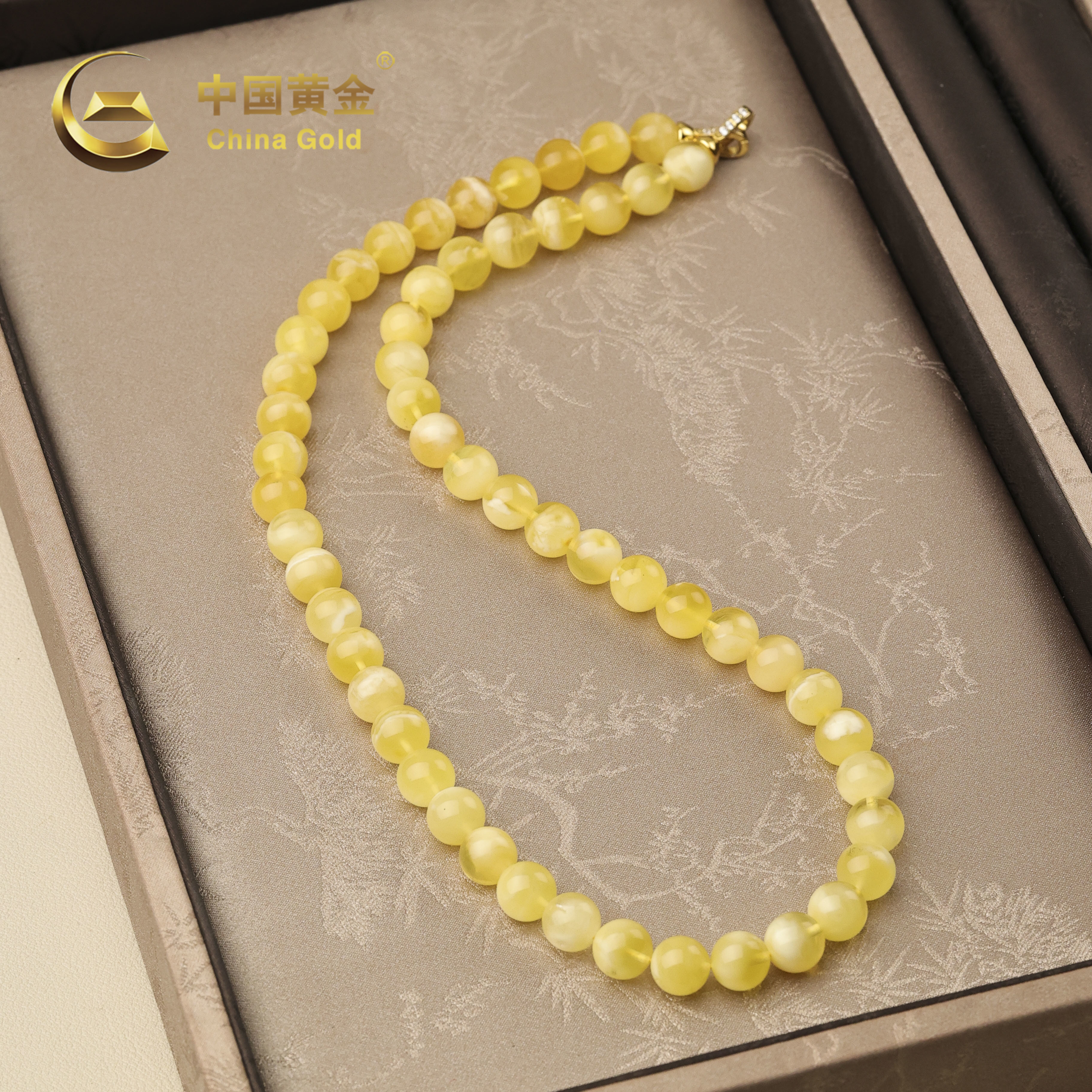  【中国黄金】诗福 | 蜜蜡*项链*S925银镶嵌-X3736-L-Y