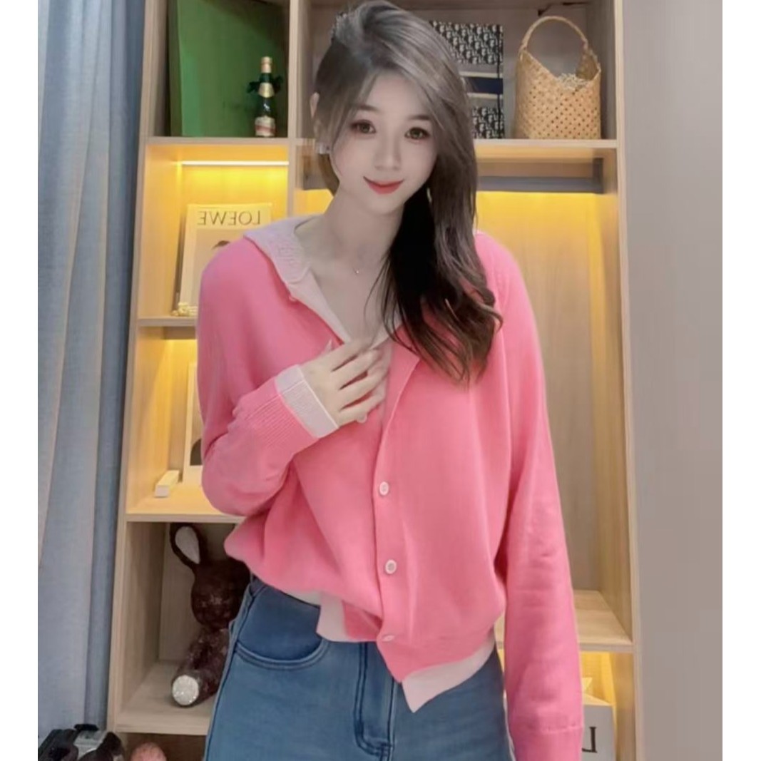 JL【假两件连帽全羊毛 】2025秋冬新款长袖针织开衫外套