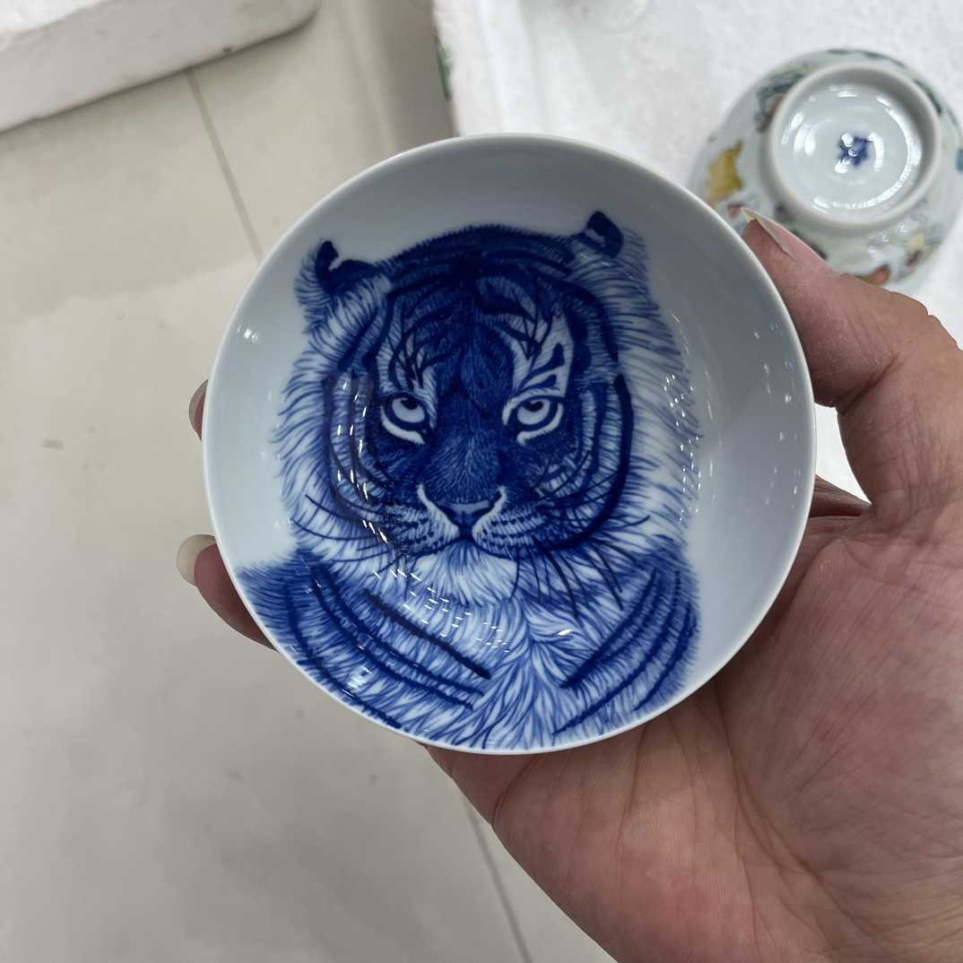 手绘写意三才盖碗，壶承266