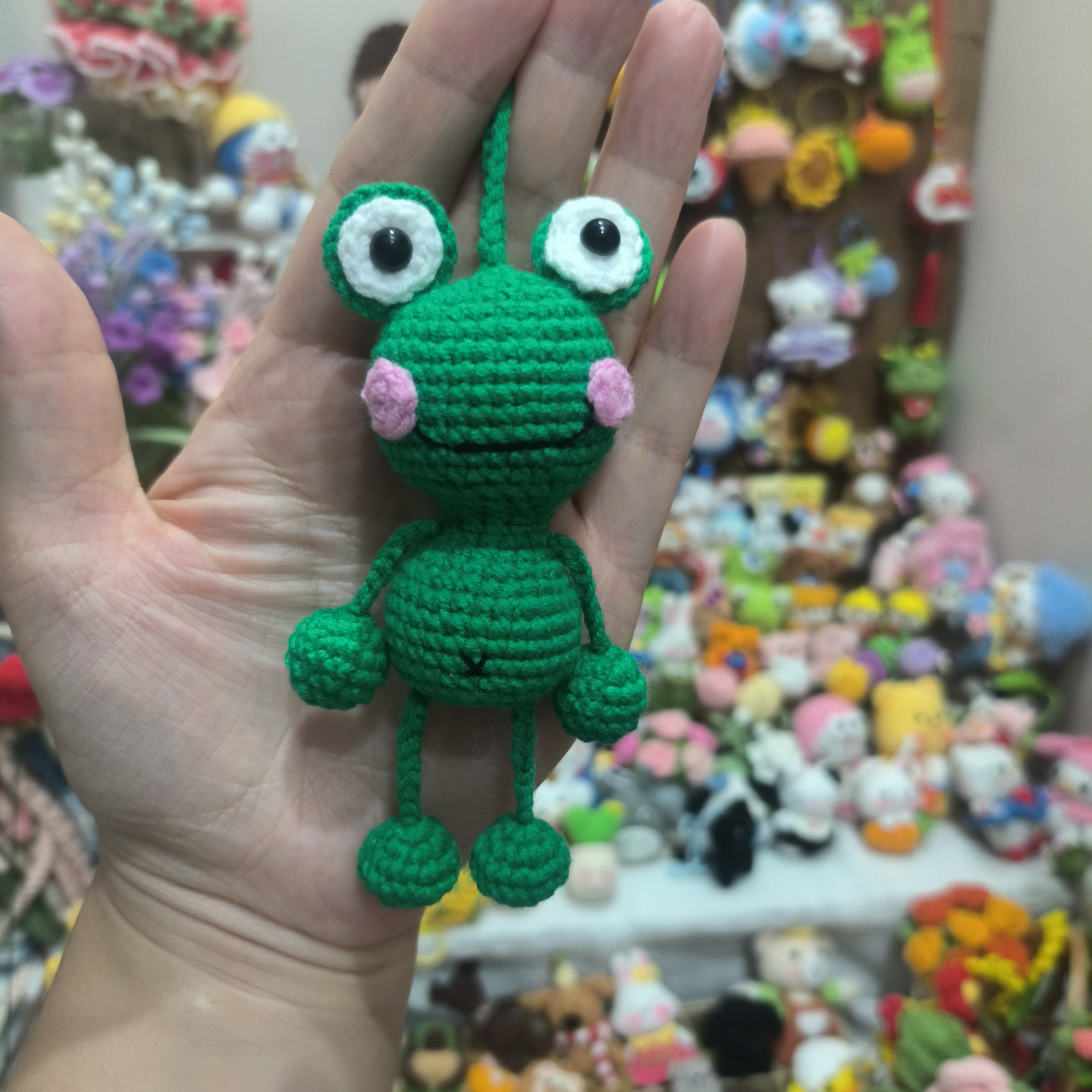 纯手工钩织青蛙成品