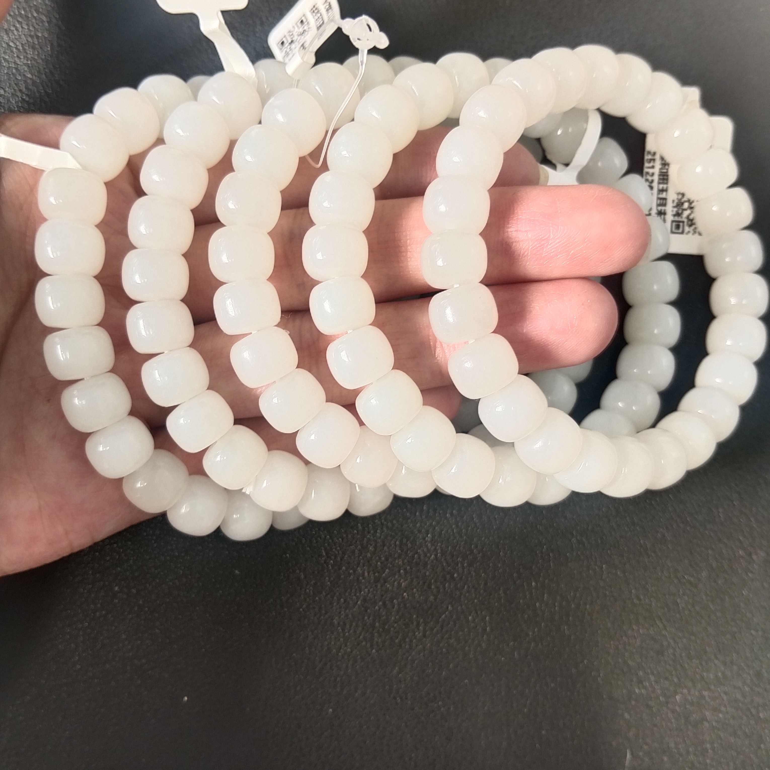 新疆和田玉白玉天泰手串卡8×10*25颗多样性发其一