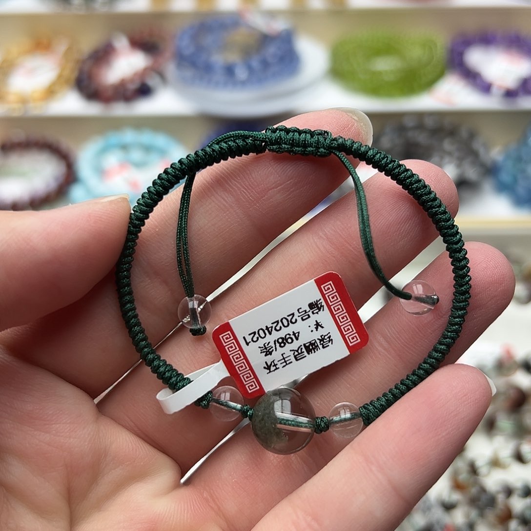 水晶手链未镶嵌绿幽灵单珠手环