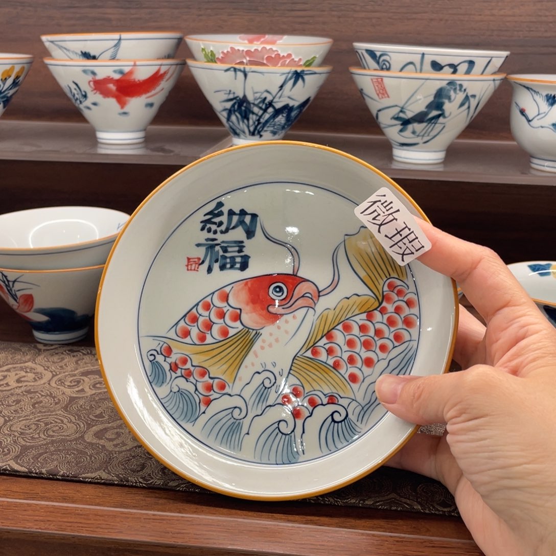 微瑕釉下彩纯手绘