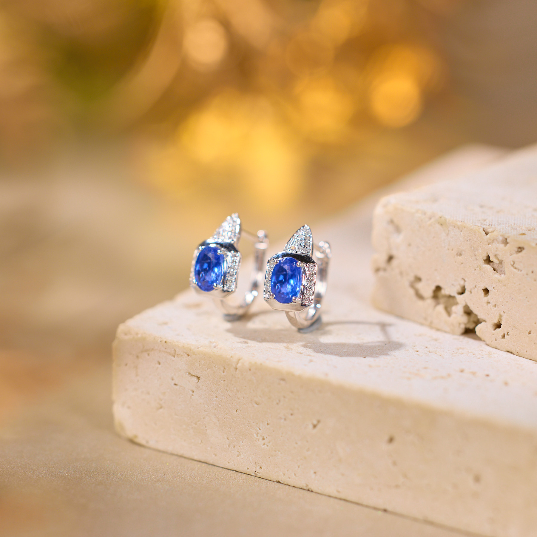 【歪歪】蓝宝石耳饰*18K金镶嵌（多样性发一）XB-S8680