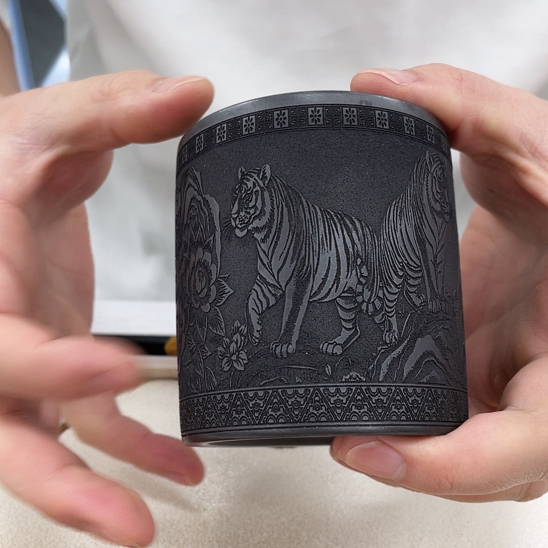 茶杯紫砂紫砂盖杯五虎