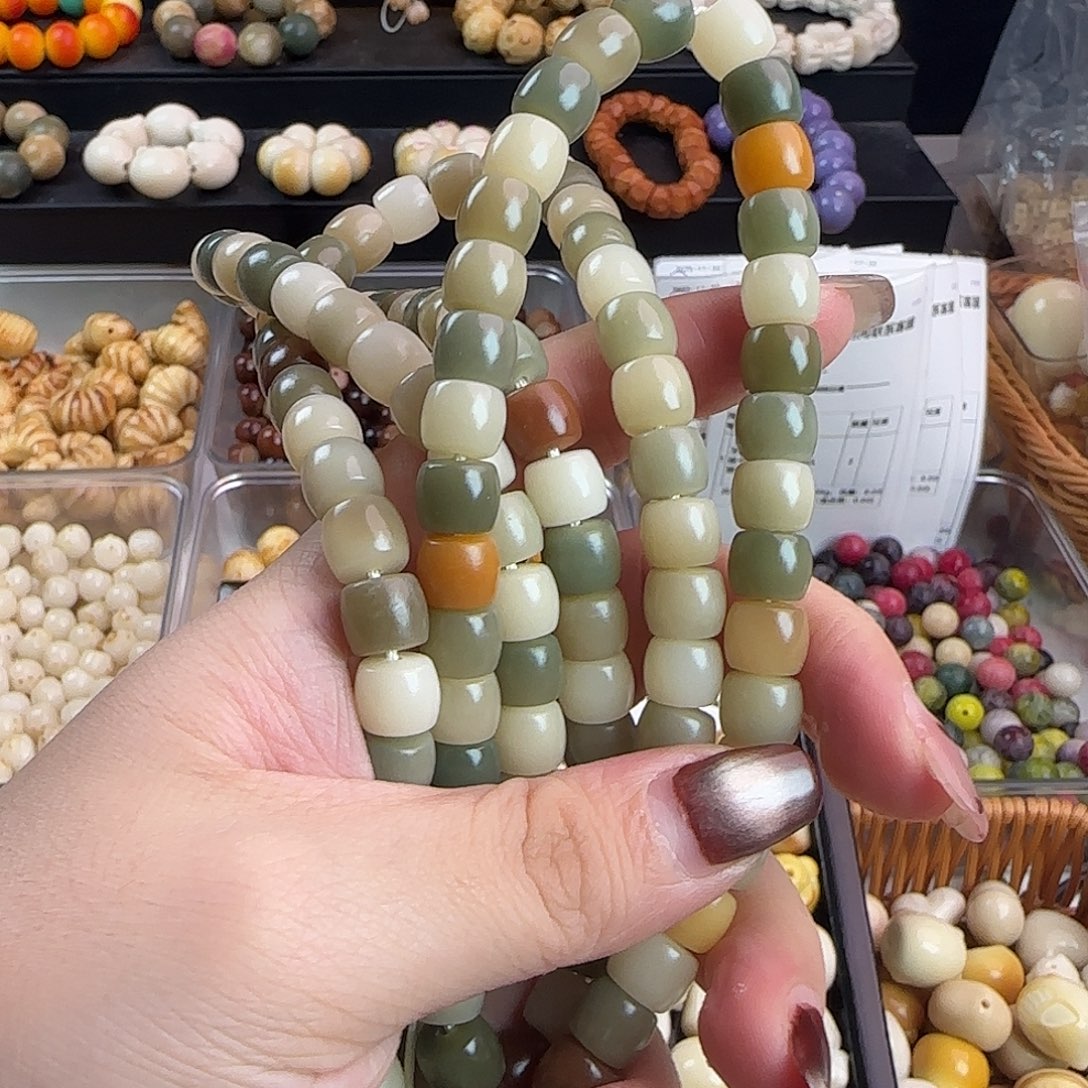 手串菩提根/象牙果卡9多宝直切100+14备珠