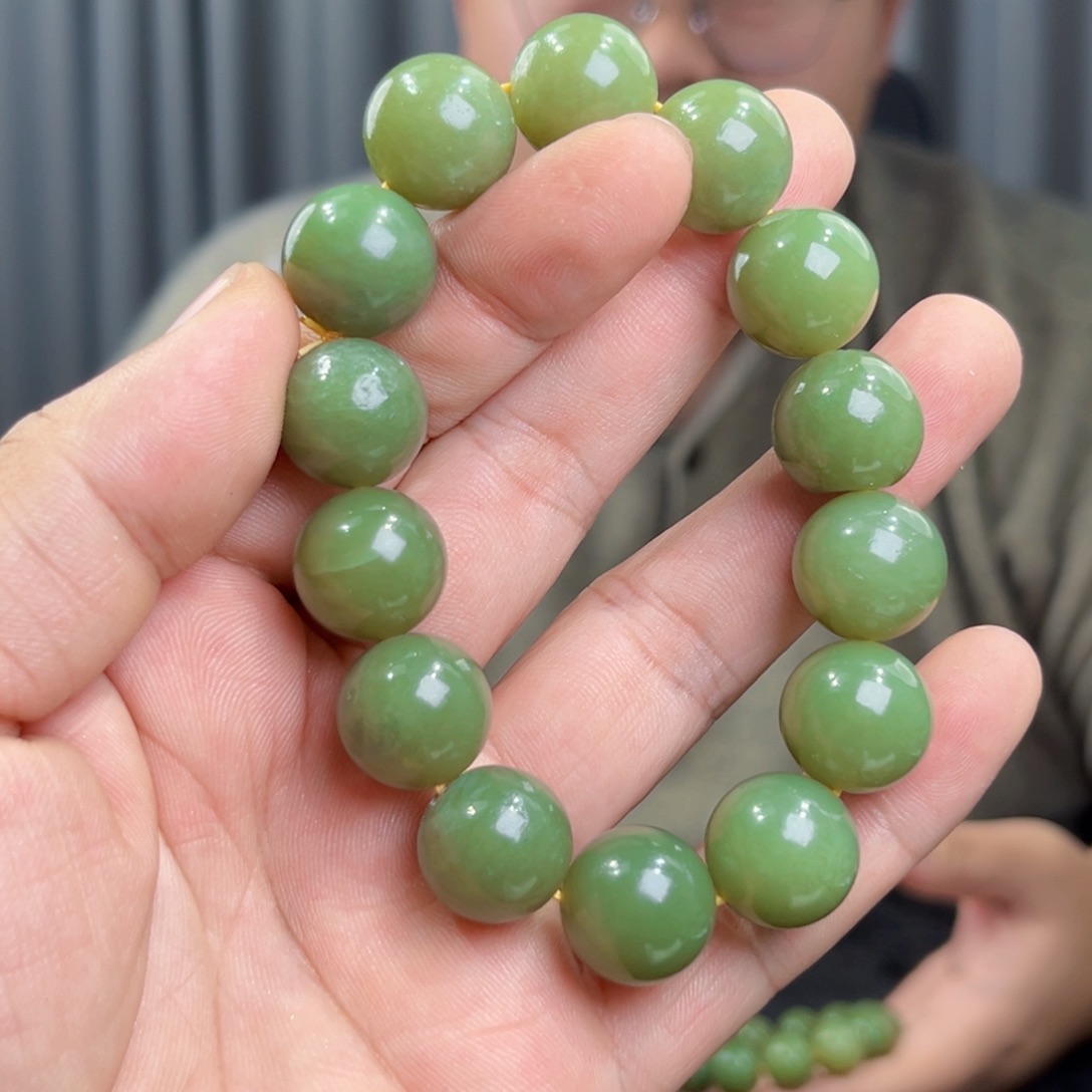 和田玉未镶嵌手串和田玉新疆若羌黄口料16微瑕