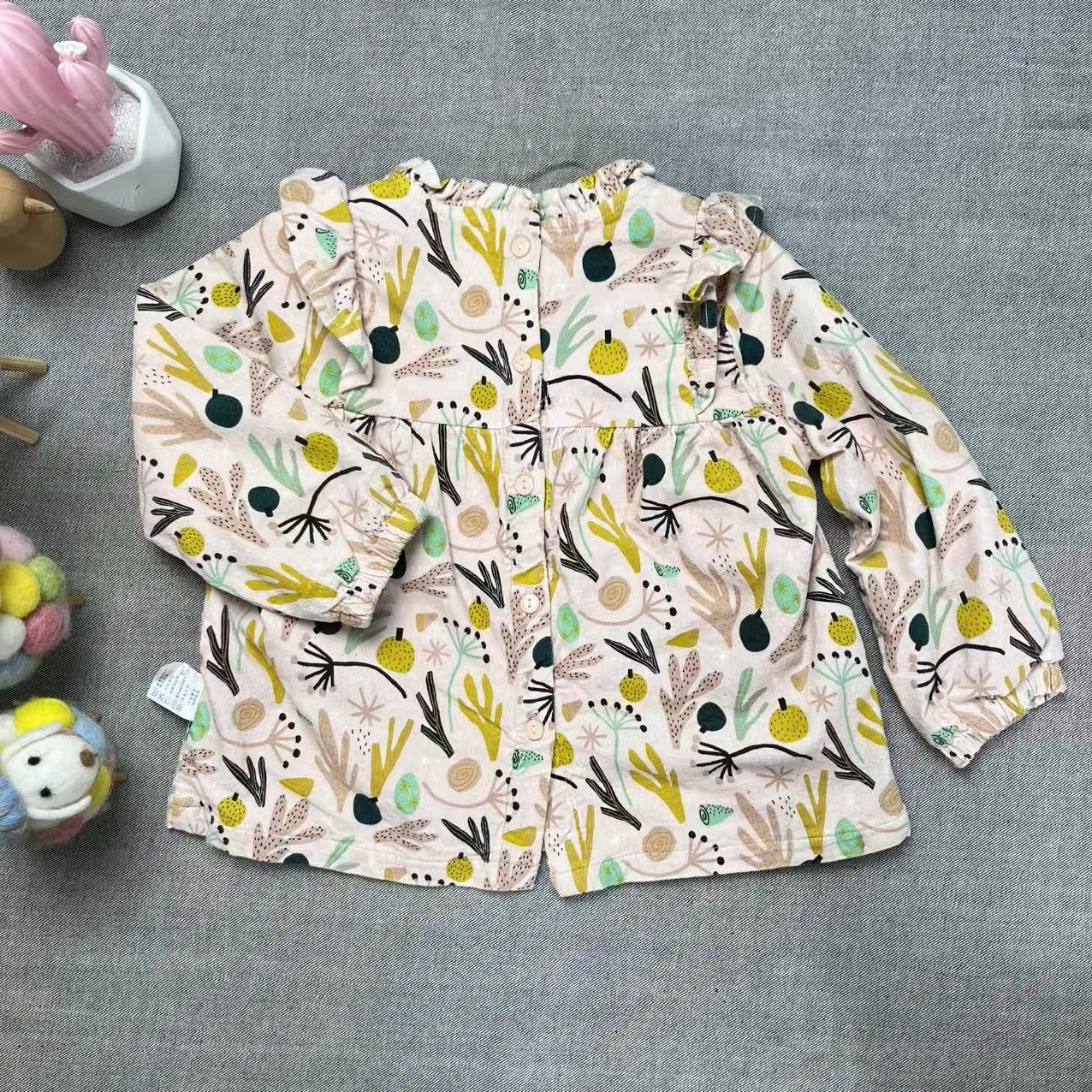 爱麻麻童装9032261女童针织棉双层加厚衬衫印花可爱超萌儿童衣服