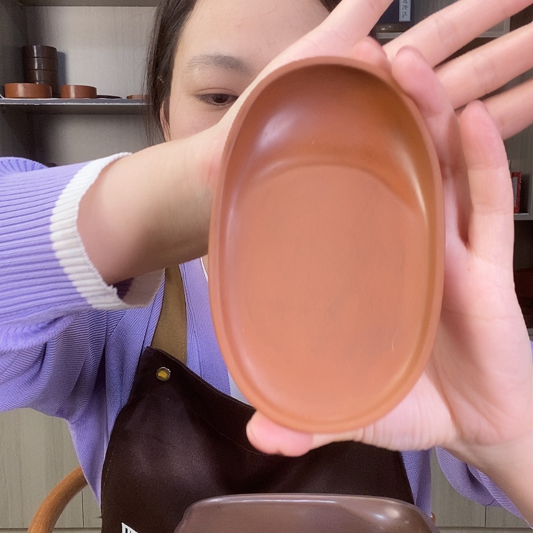 破***歌椭圆素砚澄泥黄色