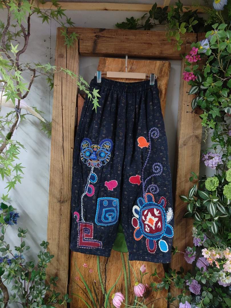【影述】民族风刺绣款松紧腰夏季提花复古裤子款式宽松25033阔腿裤