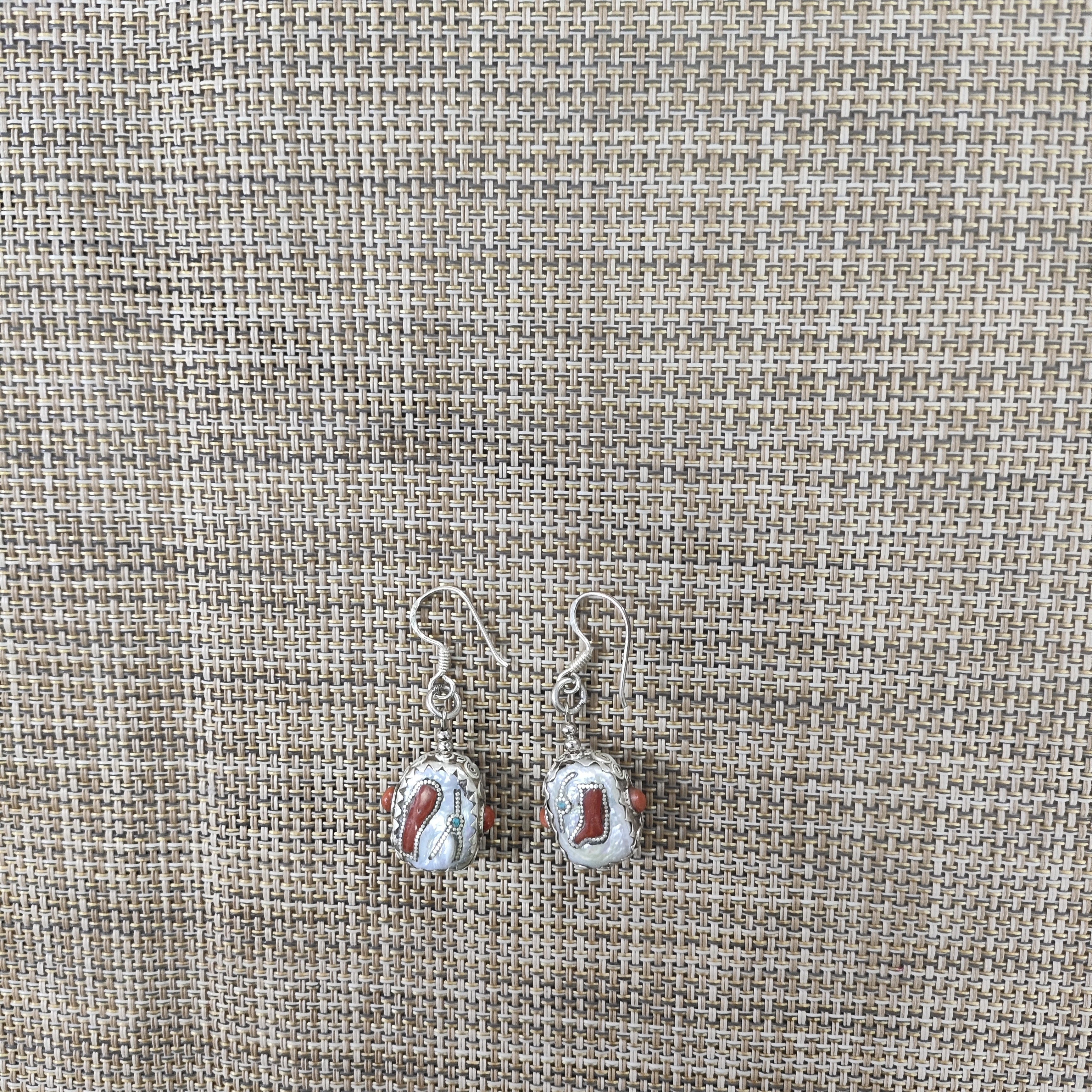 非金属树脂耳饰 尼泊尔手工制作珍珍补丁耳环#配件#单珠#吊坠