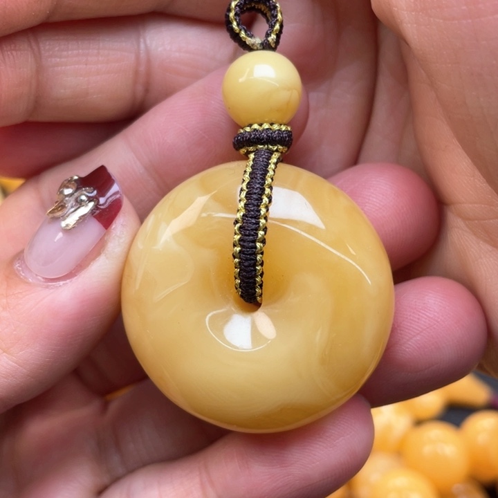 蜜蜡裸石未镶嵌蜜蜡平安扣