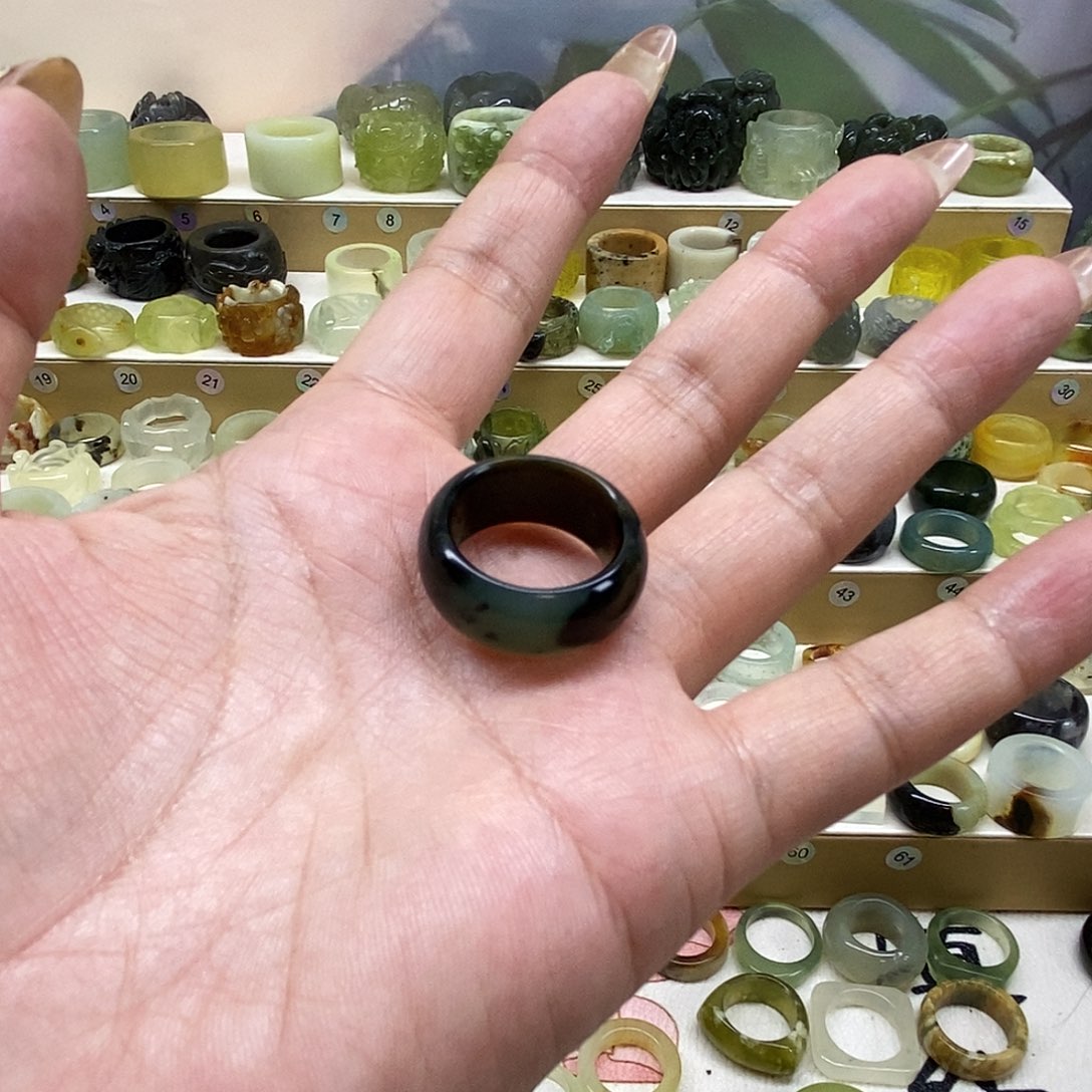 5***Ծ岫玉未镶嵌天然玉石戒指