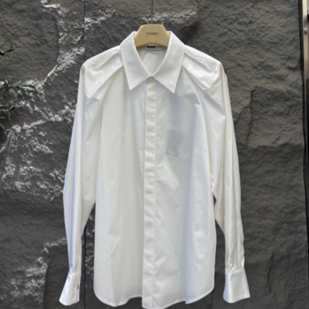 ELVIS.CHEUNG合体压褶白衬衫1999白色