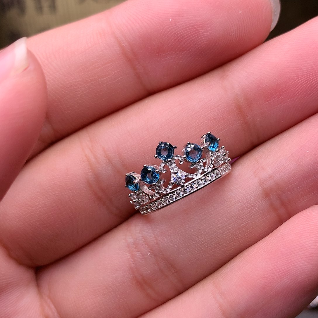 托帕石戒指银S925镶嵌