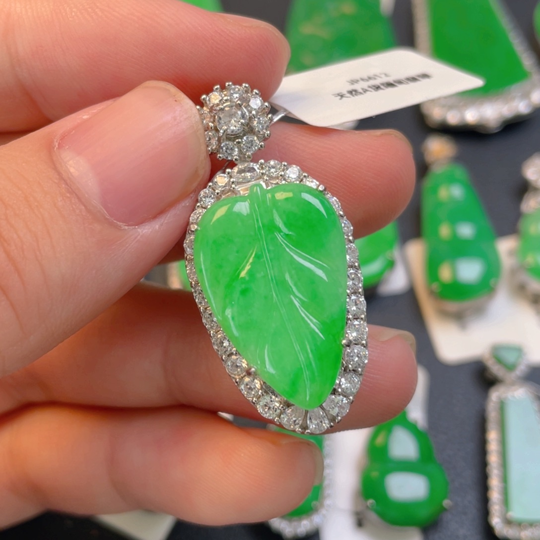 翡翠银S925镶嵌吊坠(不含链)