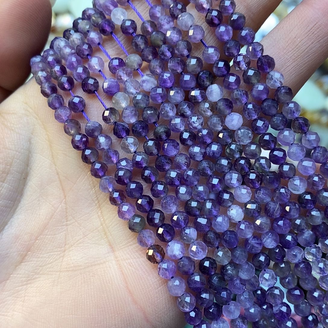 玛瑙/玉髓未镶嵌珠宝半成品卡四紫水两条装