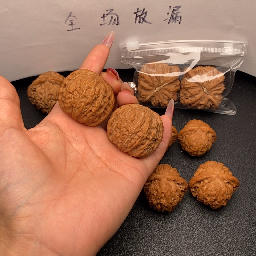 偶***绵文玩核桃把件铁锤全