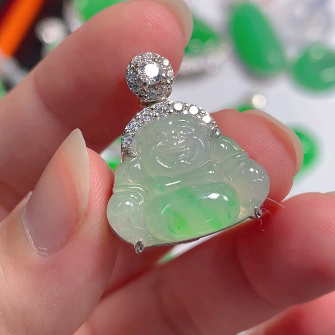 翡翠银S925镶嵌吊坠(不含链)