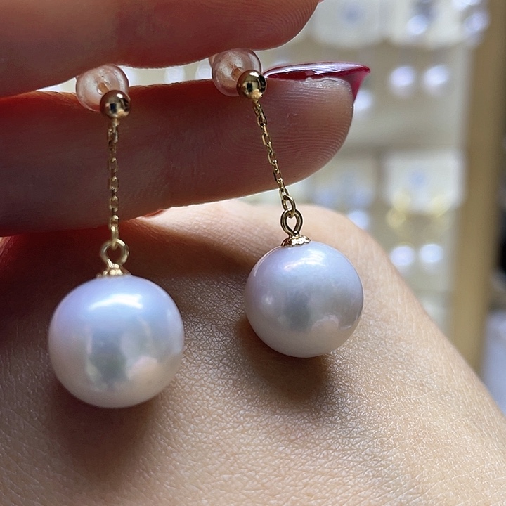 淡水珍珠耳饰银S925镶嵌