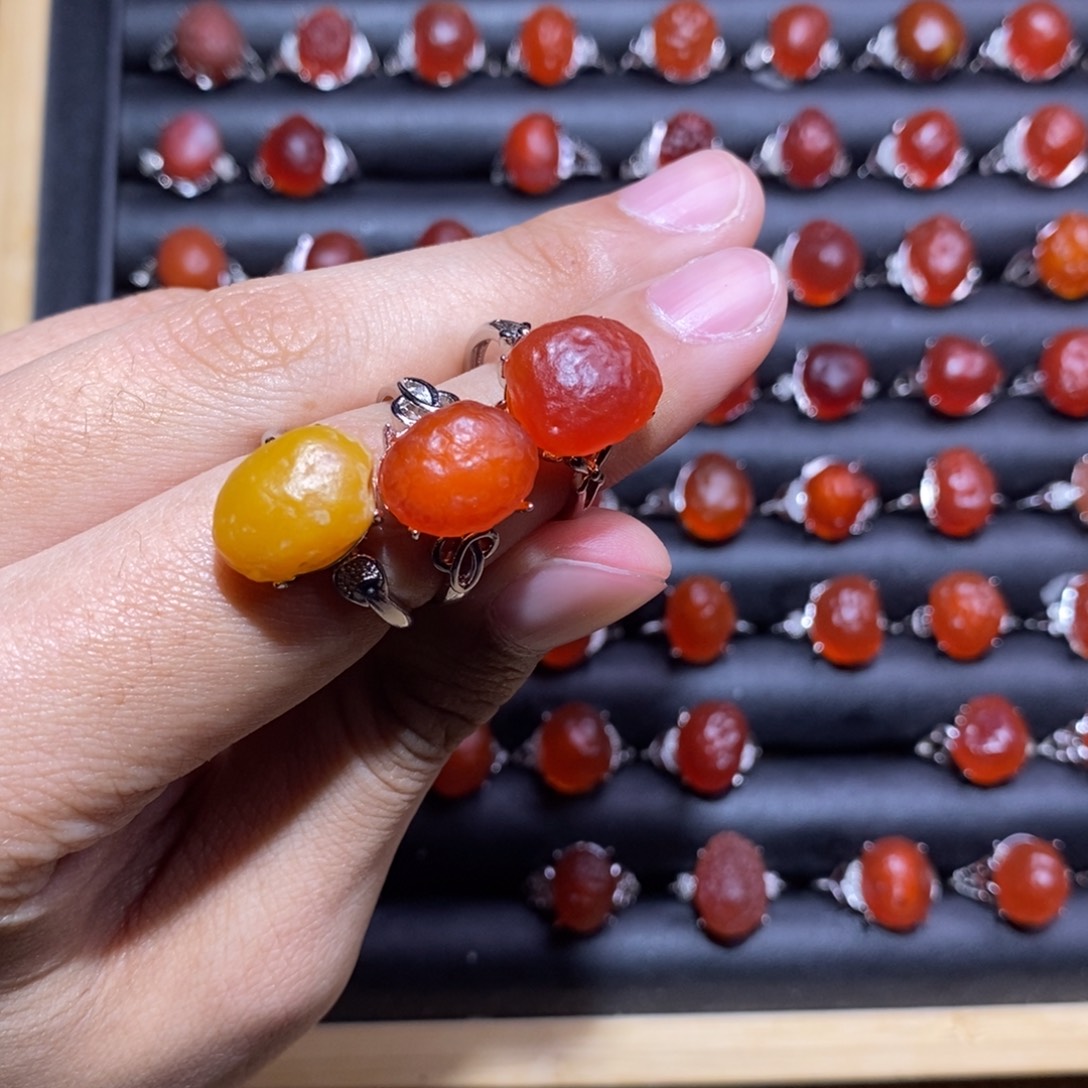 西****玛瑙/玉髓合金戒指