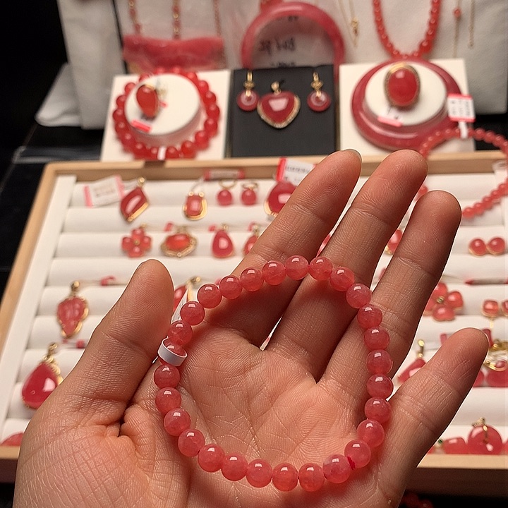 菱锰矿（红纹石）手绳未镶嵌