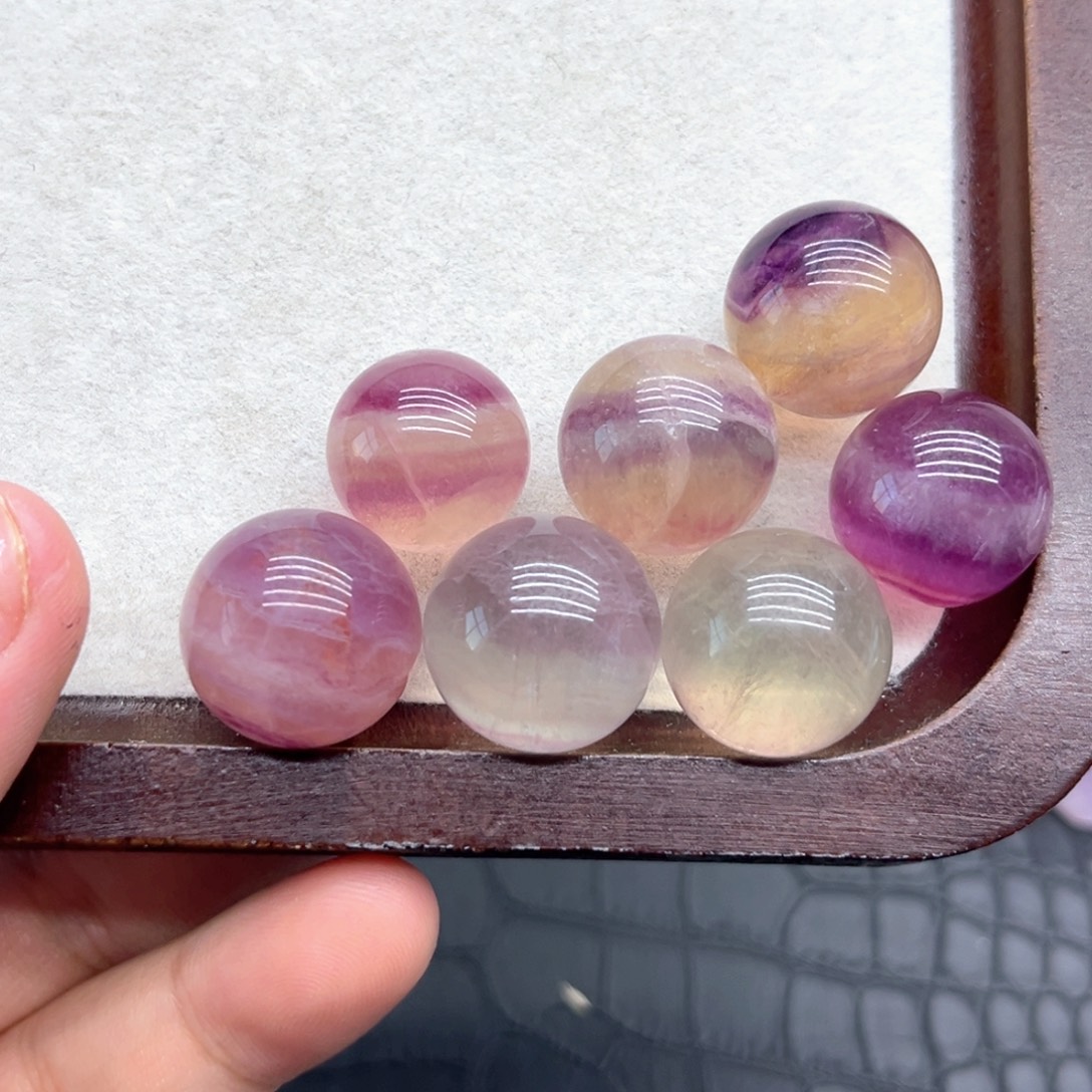 珠宝半成品未镶嵌水晶4 彩虹莹石球18mm