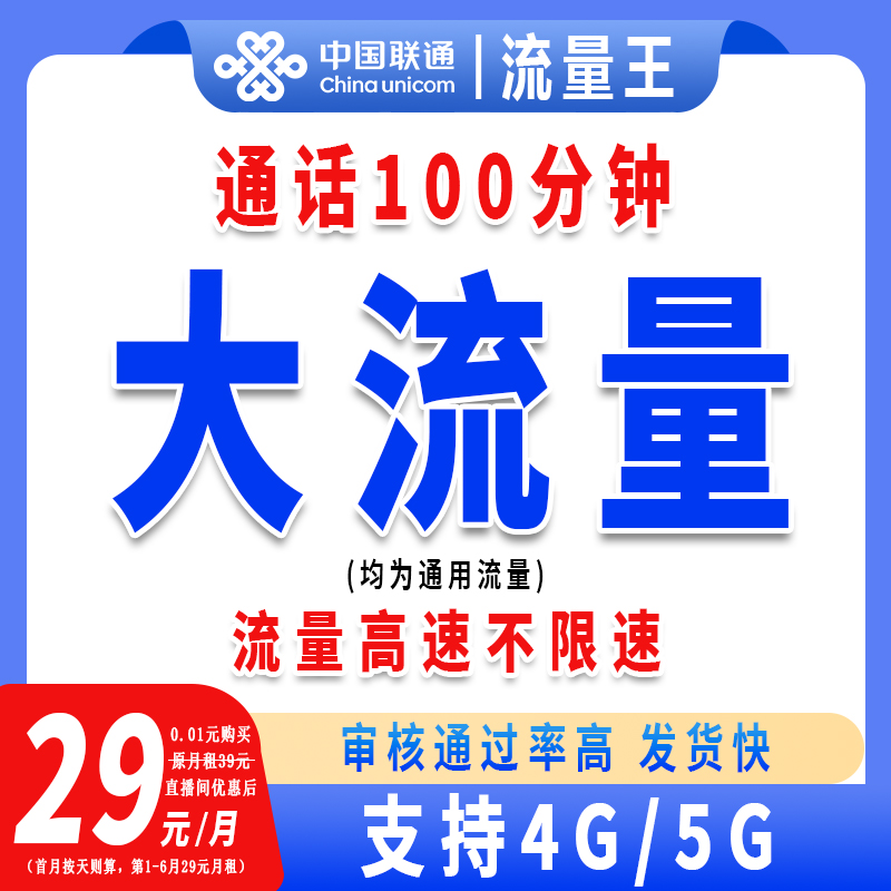 中国联通天王卡流量卡手机卡电话卡全国通用sim卡本地归属地S1
