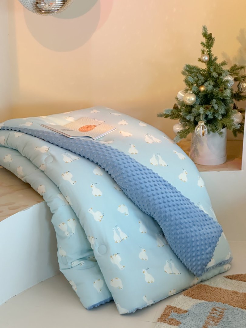 双面可用款豆豆被正面100%全棉反面豆豆绒秋冬被保暖亲肤可机洗