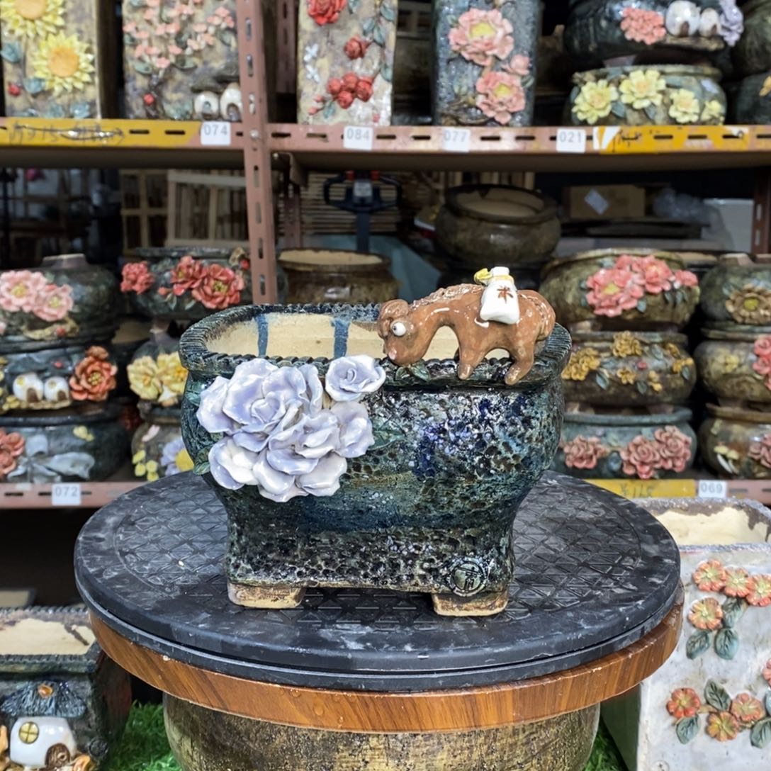 红陶青藤花器多肉花盆