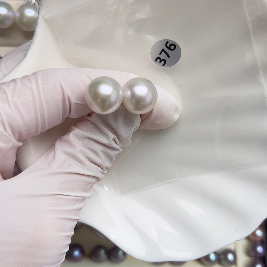 耳饰银S925镶嵌淡水珍珠