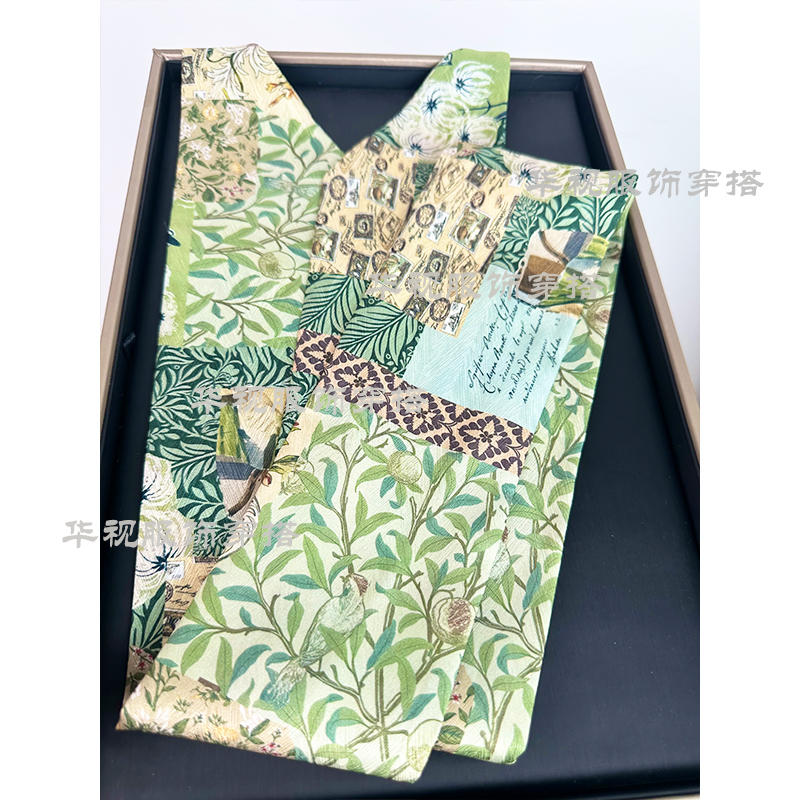 【2025夏新品】高端冰裂纹休闲百搭斜角长条丝巾飘带Twilly（10*135）