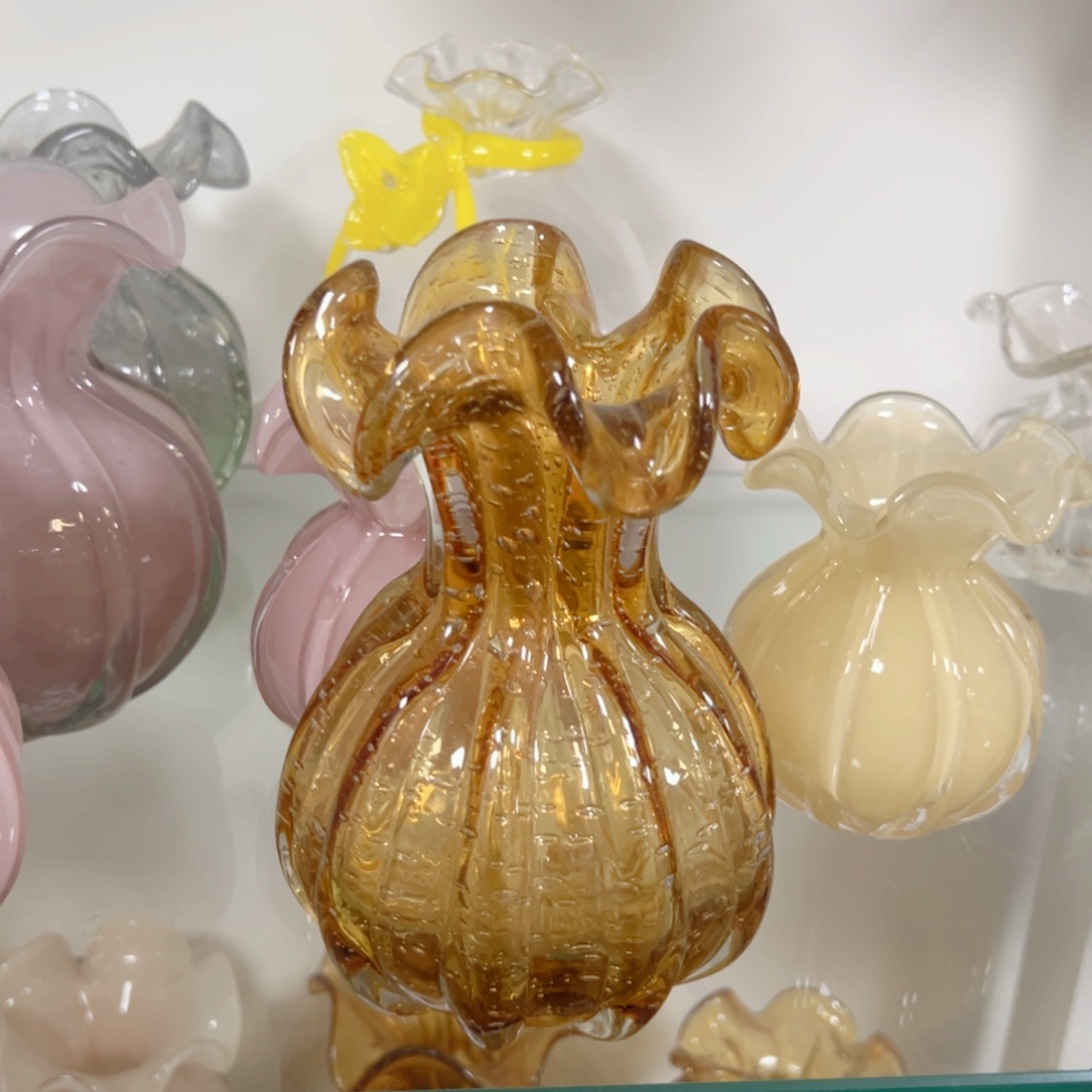 琥珀色气泡花瓶高度18微瑕