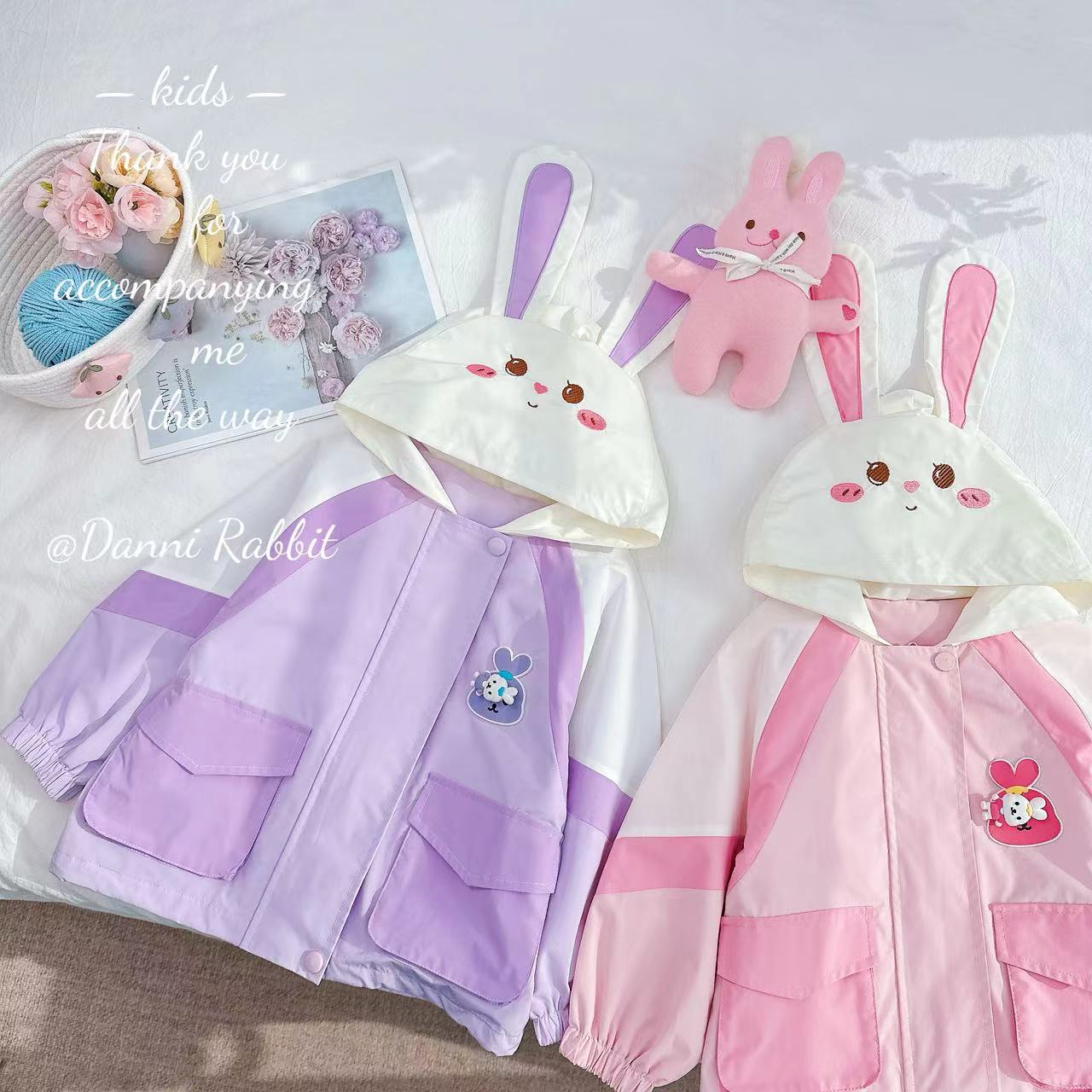 【Dannirabbit】新品甜美兔子连帽女童外套 D-W27