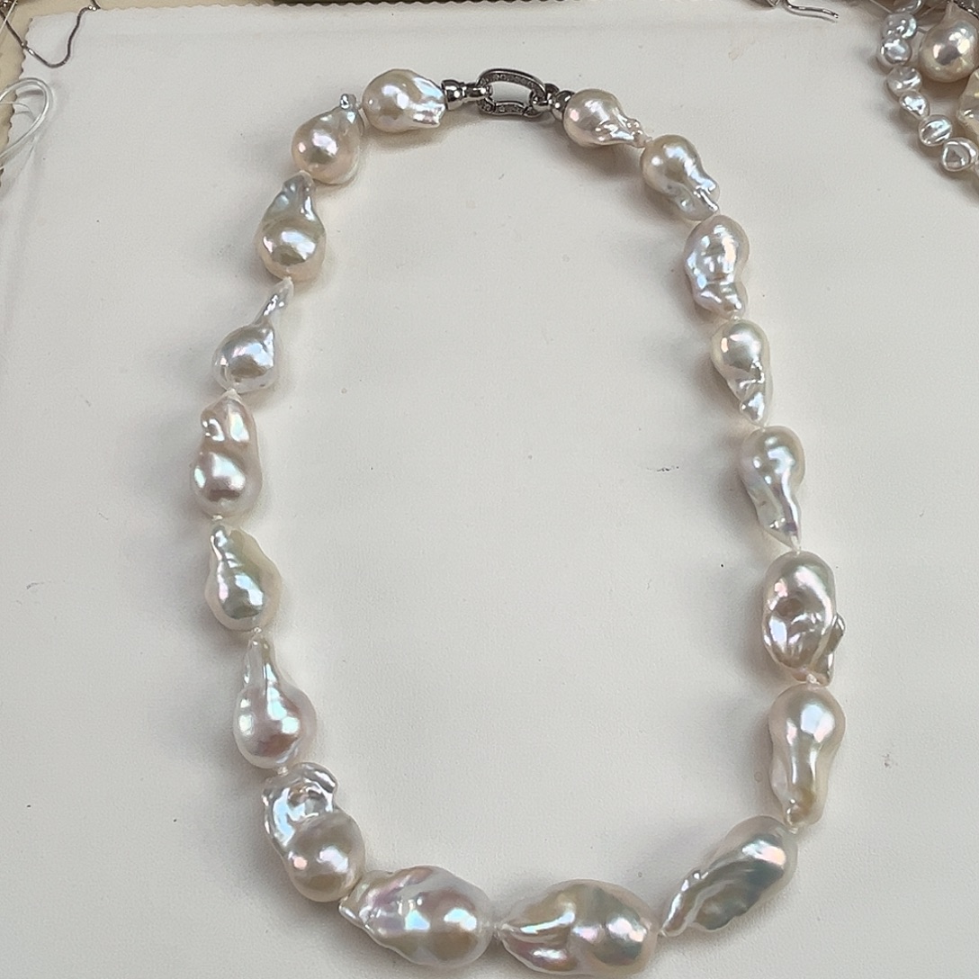 三***2项链淡水珍珠银S925镶嵌