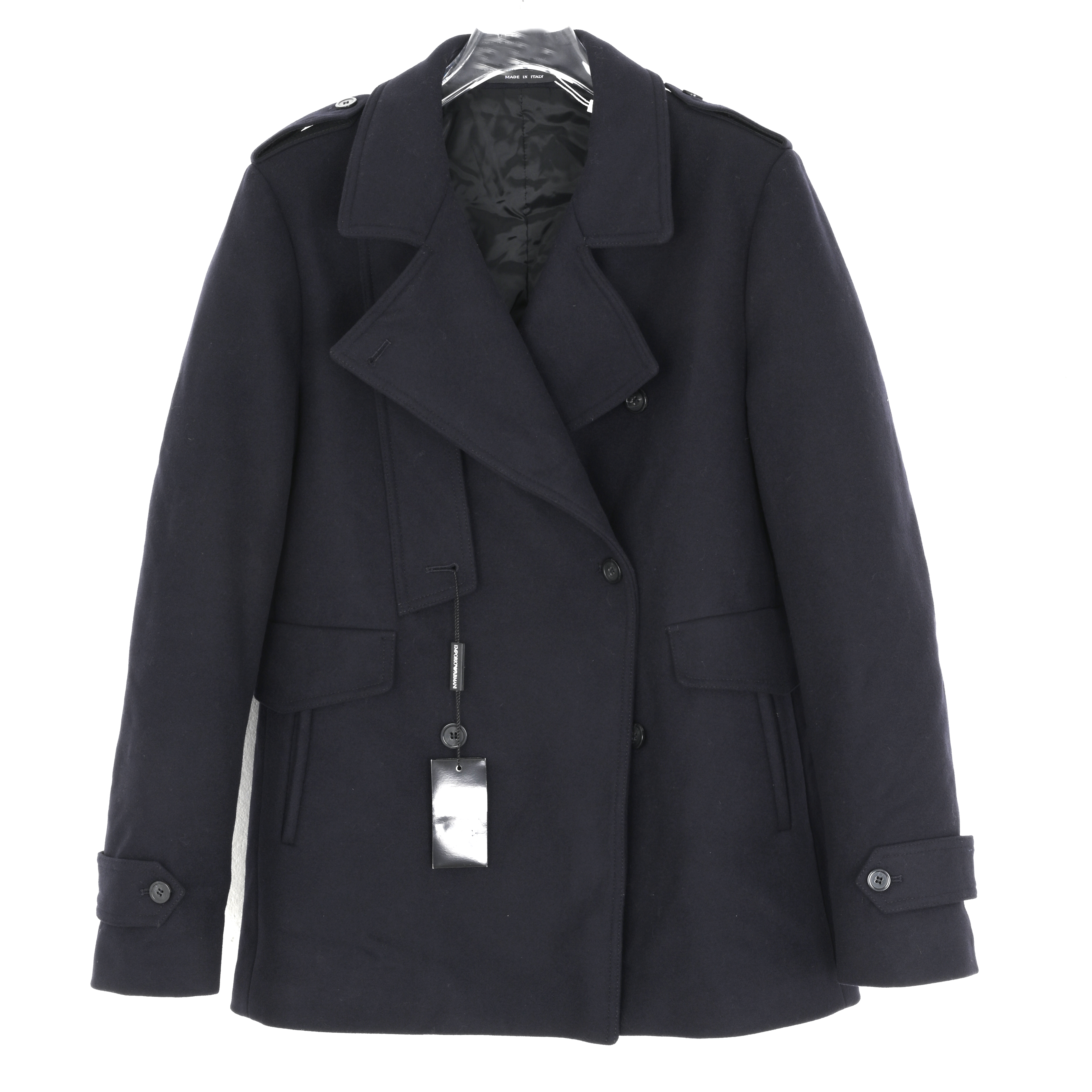 EMPORIO ARMANI 标准西装领男士羊毛风衣外套U1B830 U1601 922