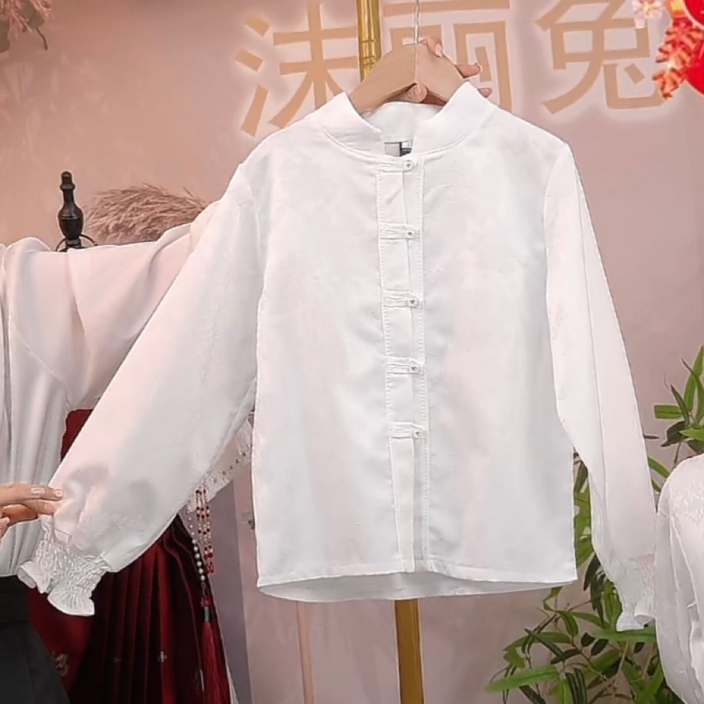 原创织金马面裙女童汉服上衣中国风大童古装女宝宝夏款重工刺绣