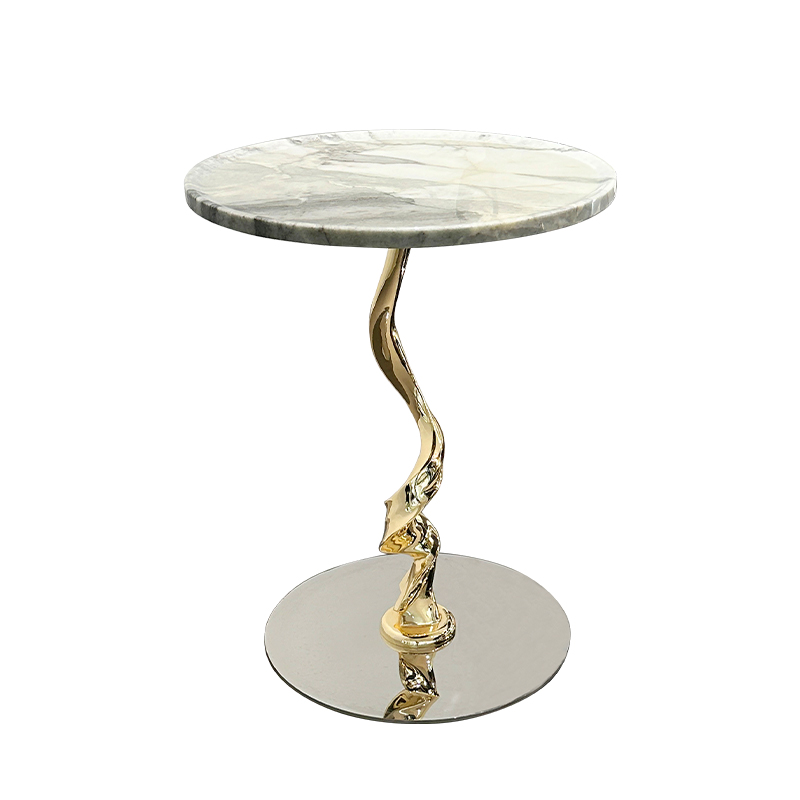 【zamaco品牌】[刚刚上新]意式极简大理石不锈钢角几沙发边几小茶几