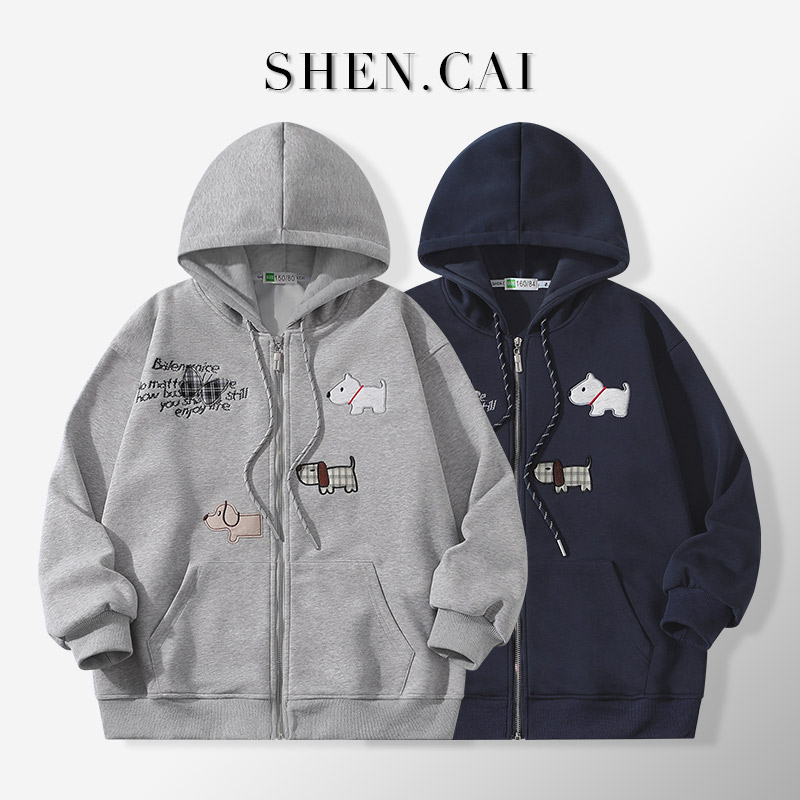 女童连帽外套秋款韩版洋气初高中学生开衫卫衣宽松秋季青少年百搭