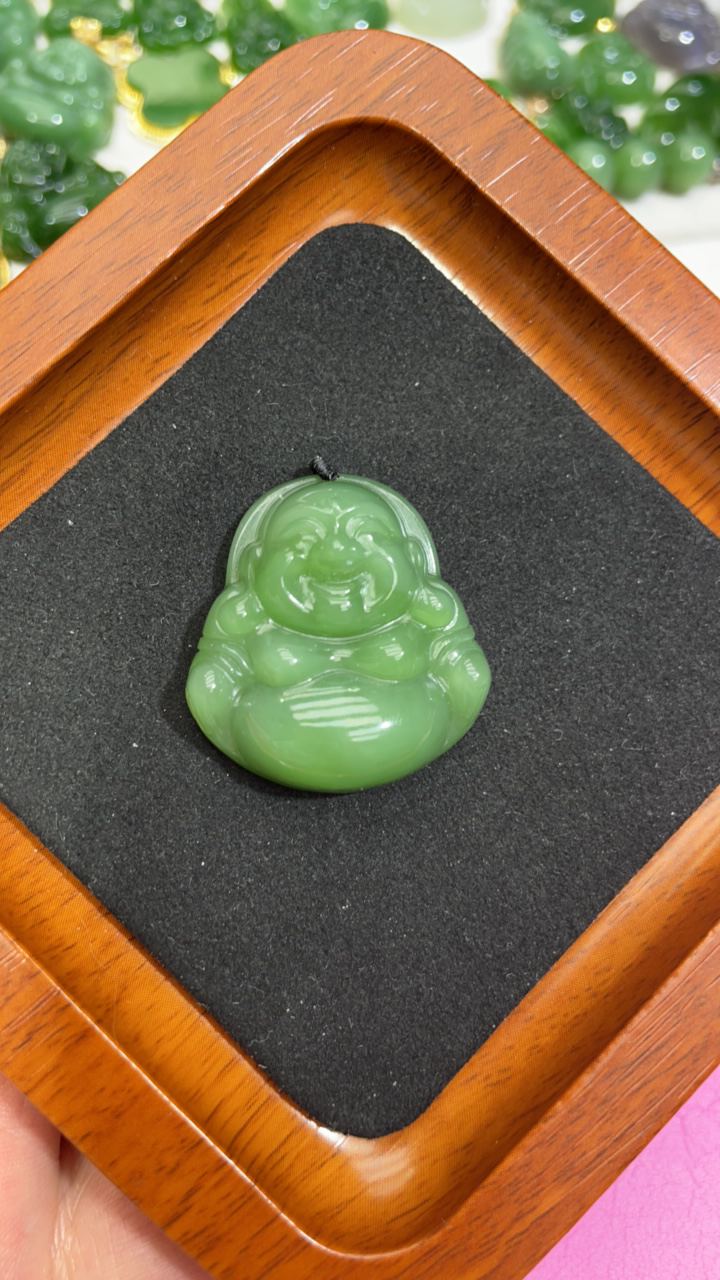 俄料碧玉佛公吊坠