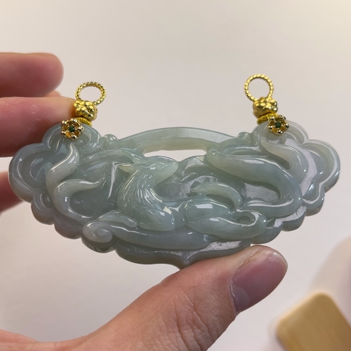 翡翠吊坠(赠链)未镶嵌代编织