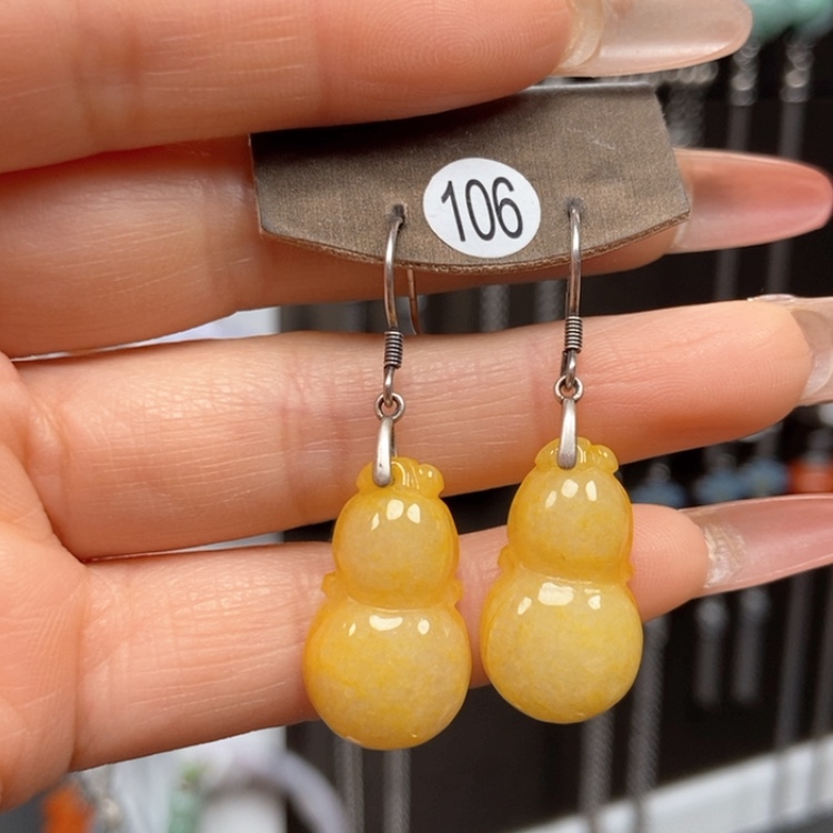 【闪购商品】翡翠耳饰银S925镶嵌优化耳饰