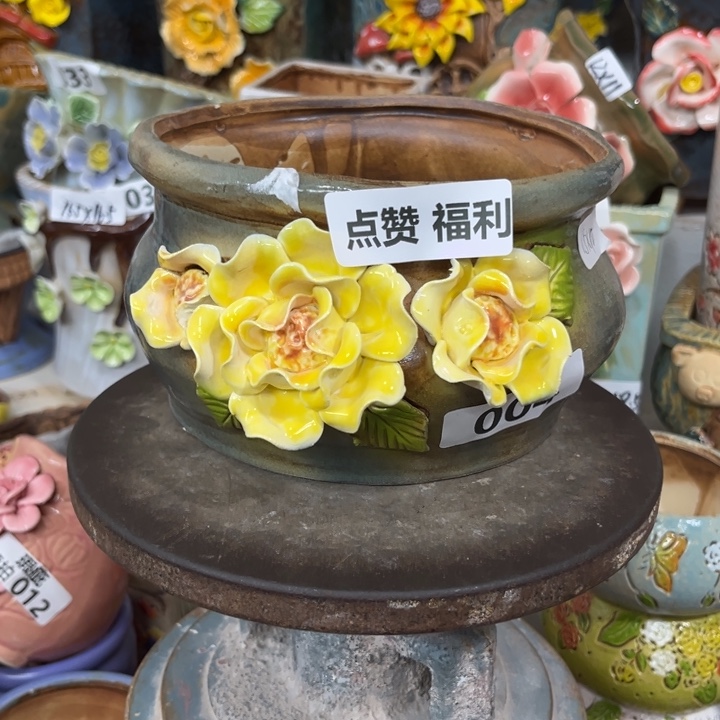 紫砂花盆粗陶材质多肉花盆点赞福利