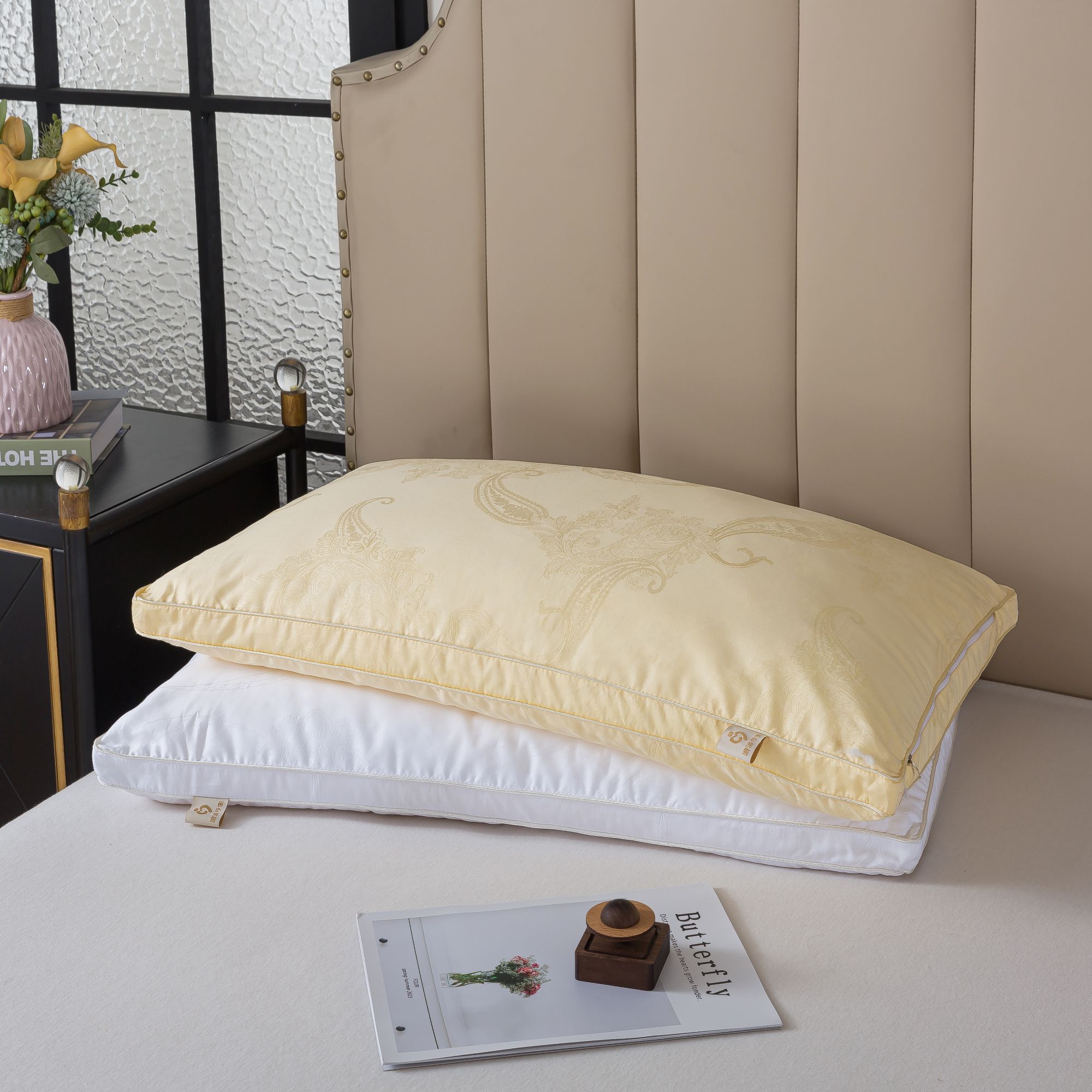 浪漫今生100%纯天然黄金桑蚕丝枕芯高端枕芯酒店护颈枕立体