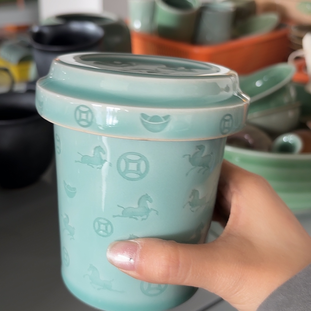 龙泉云间青瓷小米茶器