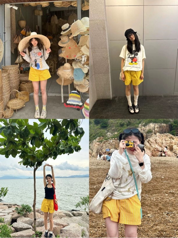 一颗柠檬~韩系休闲慵懒柠檬黄短裤