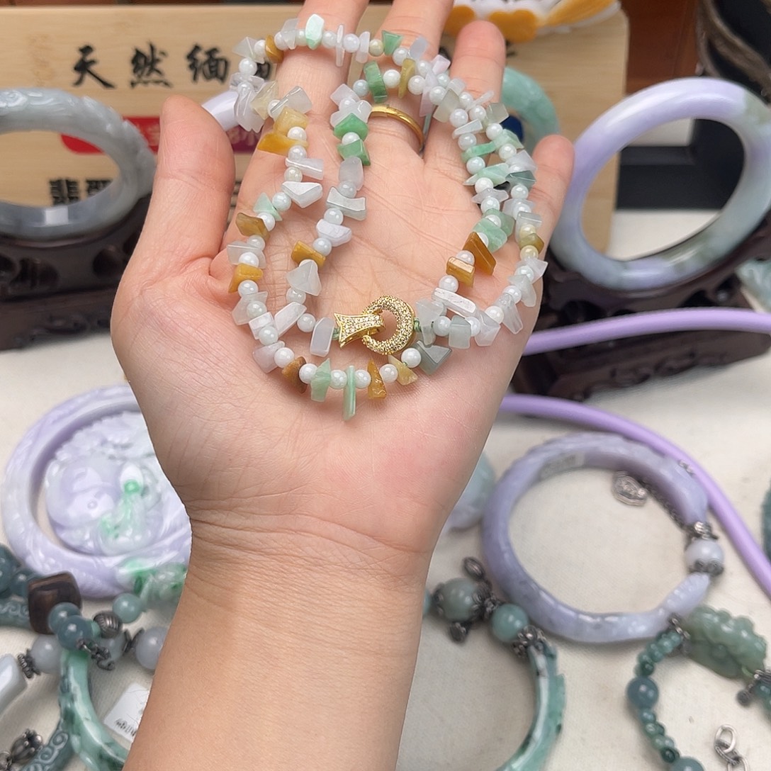 翡翠未镶嵌手链项链