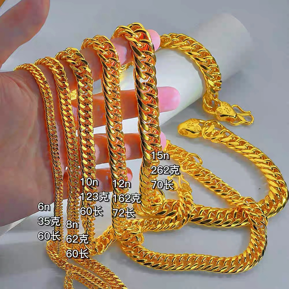 铜合金项链 中国风男复古老板链铜合金马鞭项链男款高货久不掉色