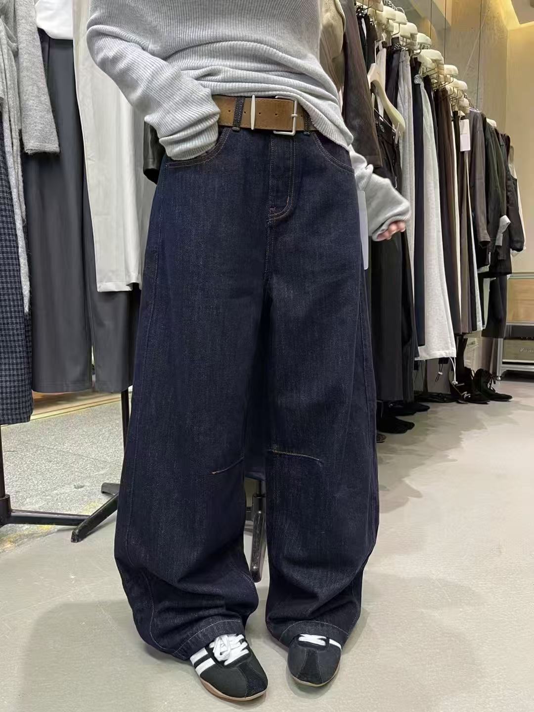 米古古 REPLAY #-2001-福-复古阔腿原牛牛仔裤（腰围78 裤长107）